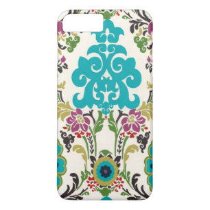 Damask Floral Patterns Plum Turquoise iPhone 8 Plus/7 Plus Case