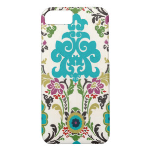 Damask Floral Patterns Plum Turquoise iPhone 8/7 Case