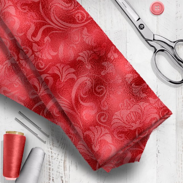 Damask Floral Shimmer Rose Red ID461 Fabric (Creator Uploaded)