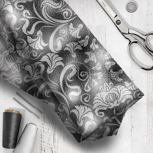 Damask Floral Shimmer Silver Grey ID461 Fabric (Creator Uploaded)