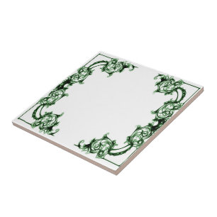 Damask floral swirl tile