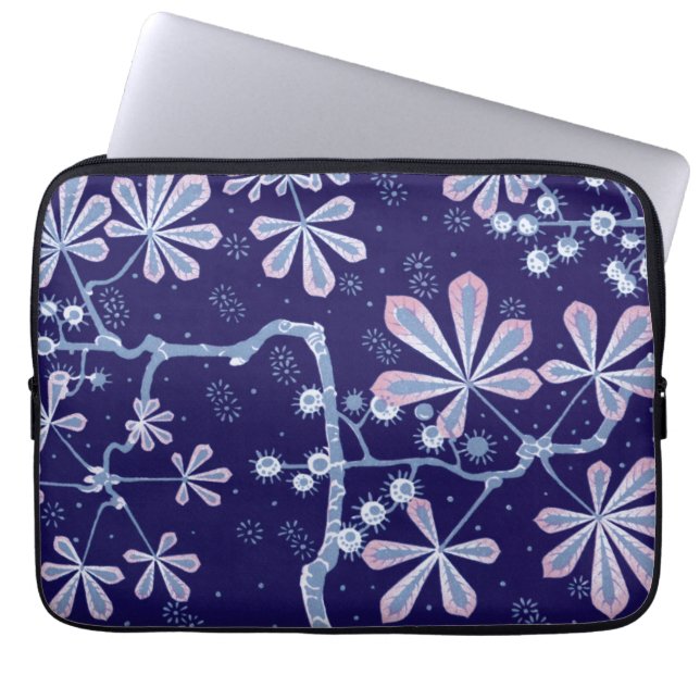 Damask Frost Flower Neoprene Laptop Sleeve (Front)