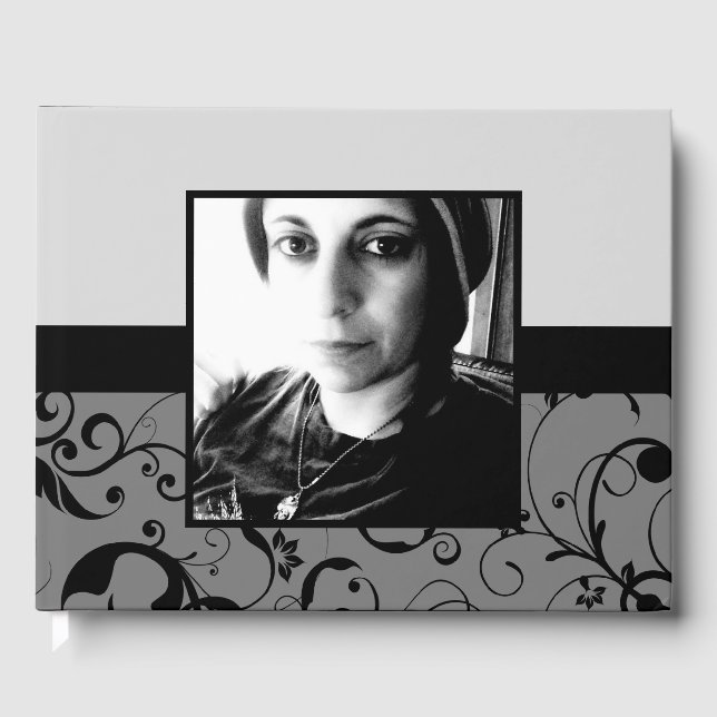 damask funeral guest book (Front)