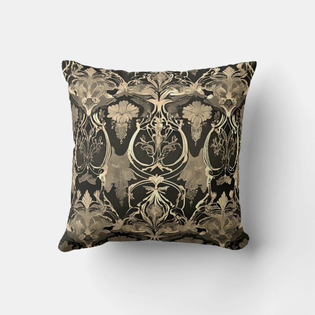Damask Fusion: Victorian Meets Cyberpunk Cushion (Back)