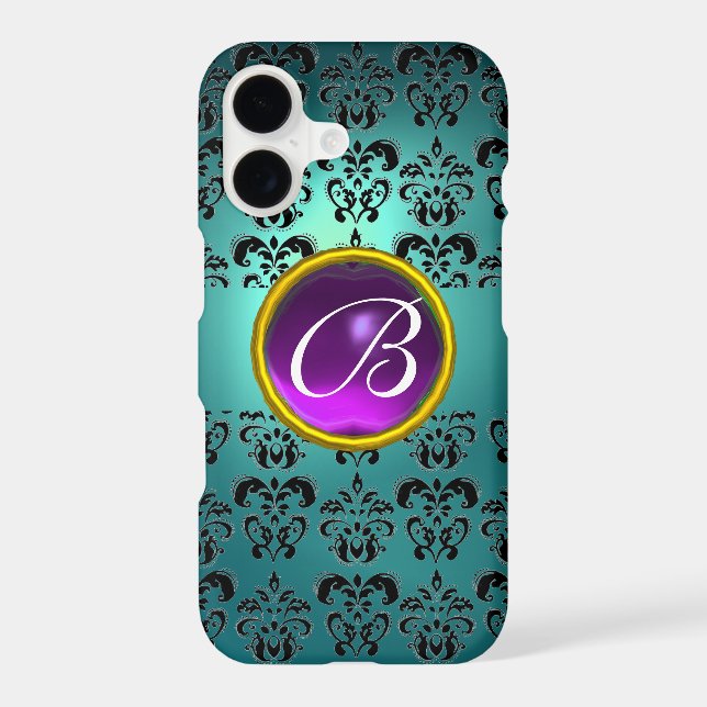 DAMASK GEM MONOGRAM blue black purple (Back)