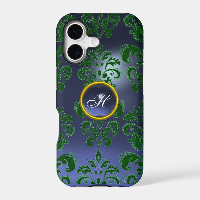 DAMASK GEM MONOGRAM green purple dark (Back)