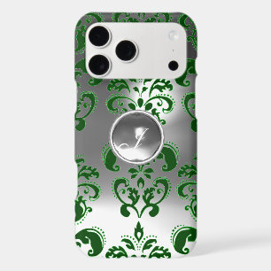 DAMASK GEM MONOGRAM green white