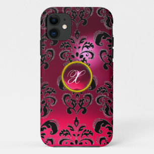 DAMASK GEM MONOGRAM pink iPhone 11 Case