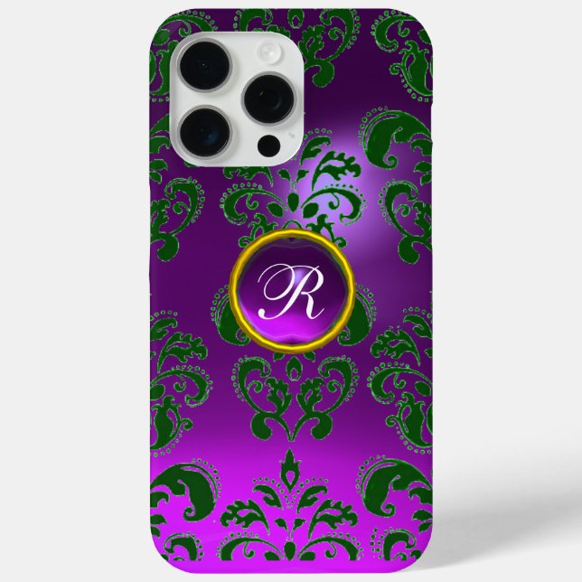 DAMASK GEM MONOGRAM purple Case-Mate iPhone Case (Back)