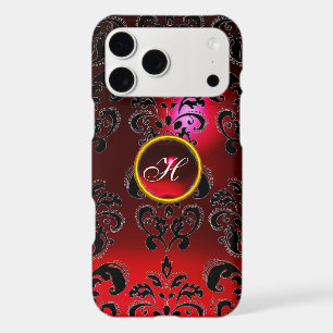 DAMASK GEM MONOGRAM red burgundy