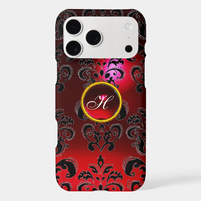 DAMASK GEM MONOGRAM red burgundy (Back)