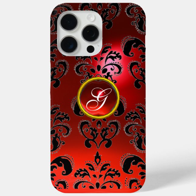 DAMASK GEM MONOGRAM red Case-Mate iPhone Case (Back)