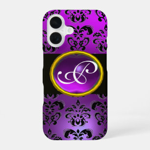 DAMASK GEM MONOGRAM Violet Purple Amethyst iPhone 16 Case