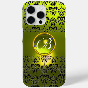 DAMASK GEM MONOGRAM Yellow iPhone 15 Pro Max Case