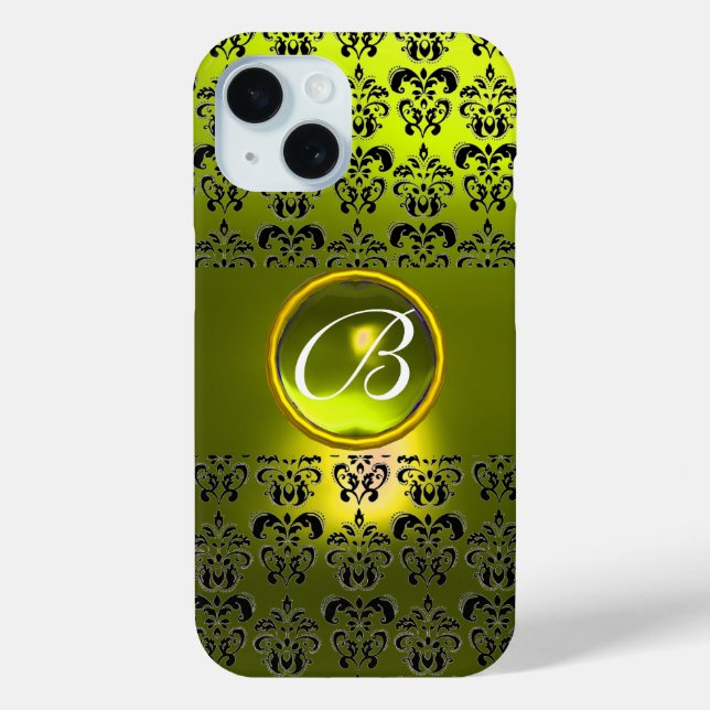 DAMASK GEM MONOGRAM Yellow Case-Mate iPhone Case (Back)