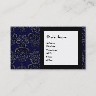 DAMASK GEM STONE MONOGRAM,2 topaz ,violet Business Card