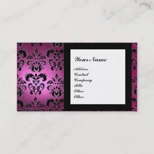DAMASK GEM STONE MONOGRAM pink Business Card
