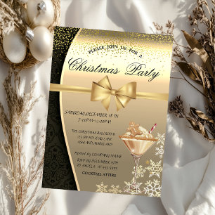 Damask Gingerbread Corporate Christmas Party Invitation
