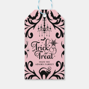 Damask Glam Trick or Treat Halloween Gift Tags