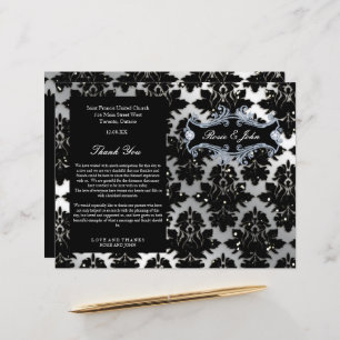 Damask Glitter Silver Wedding Anniversary Program