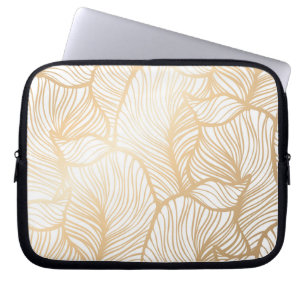 Damask Gold Floral Pattern Laptop Sleeve