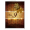 Damask Golden Leaves Wedding Table Number Card