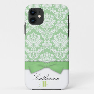 Damask Green Bow iPhone 5 Case