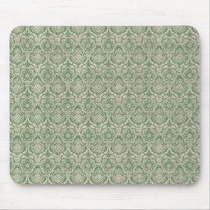 Damask Green Pattern Mouse Mat