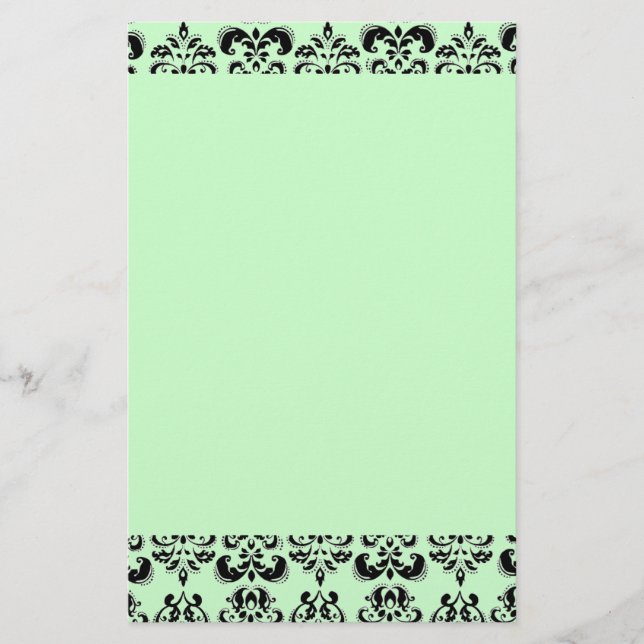 DAMASK ,green Stationery (Front)