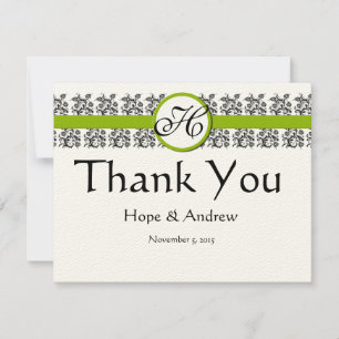 Damask Green Trim RSVP Cards-Require the 5 x 7