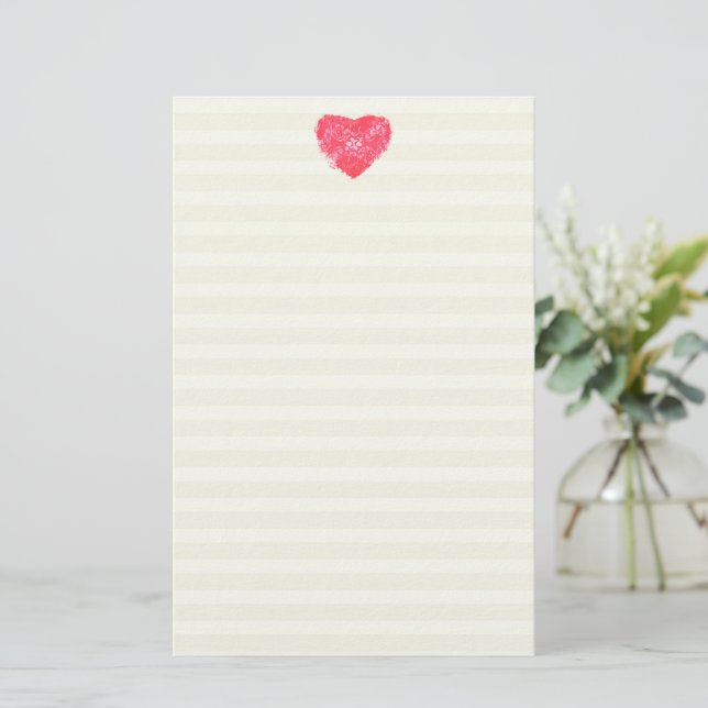 Damask Heart Lined Stationery / Writing Paper (Standing Front)