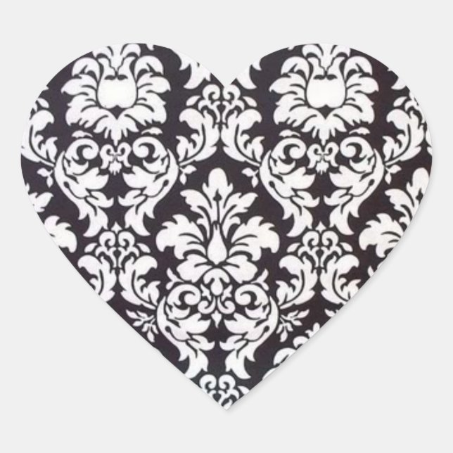 Damask heart sticker (Front)