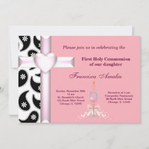 Damask Holy Communion Invitation