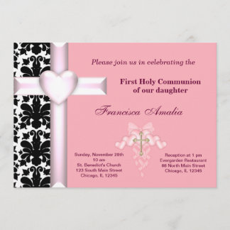 Damask Holy Communion Invitation