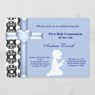 Damask Holy Communion Invitation