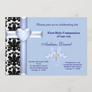 Damask Holy Communion Invitation