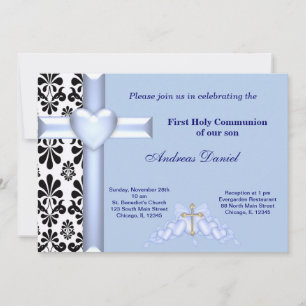 Damask Holy Communion Invitation