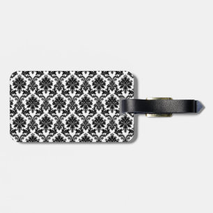Damask home decor luggage tag