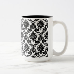 Damask home decor Two-Tone coffee mug