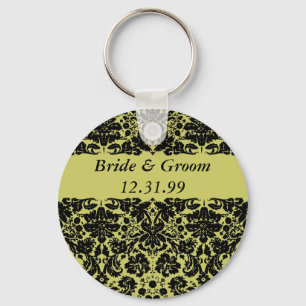 Damask In Black Key Ring