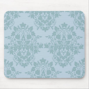 damask in blue mouse mat