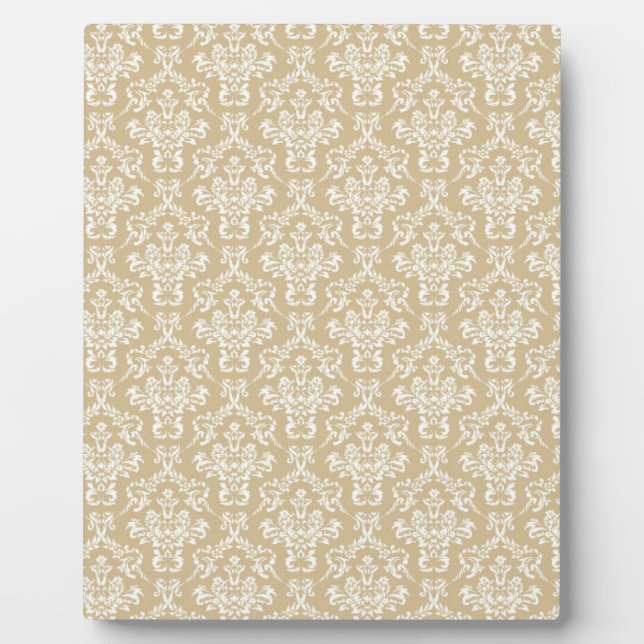 Damask in cream colour plaque (Front)