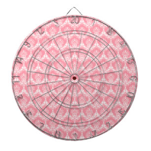 Damask in Pink Dartboard