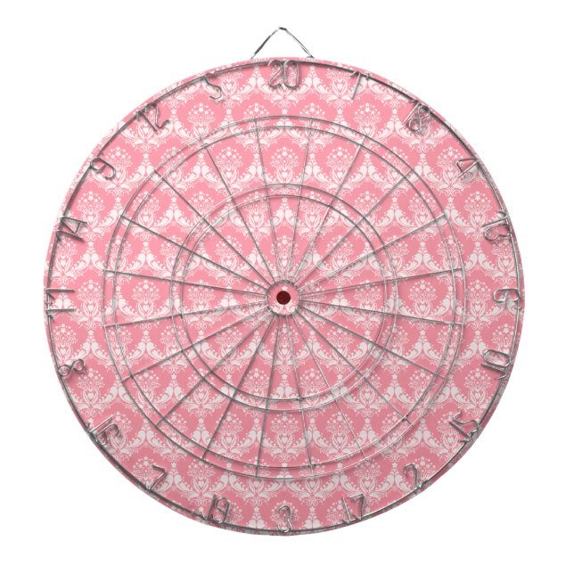 Damask in Pink Dartboard (Front)