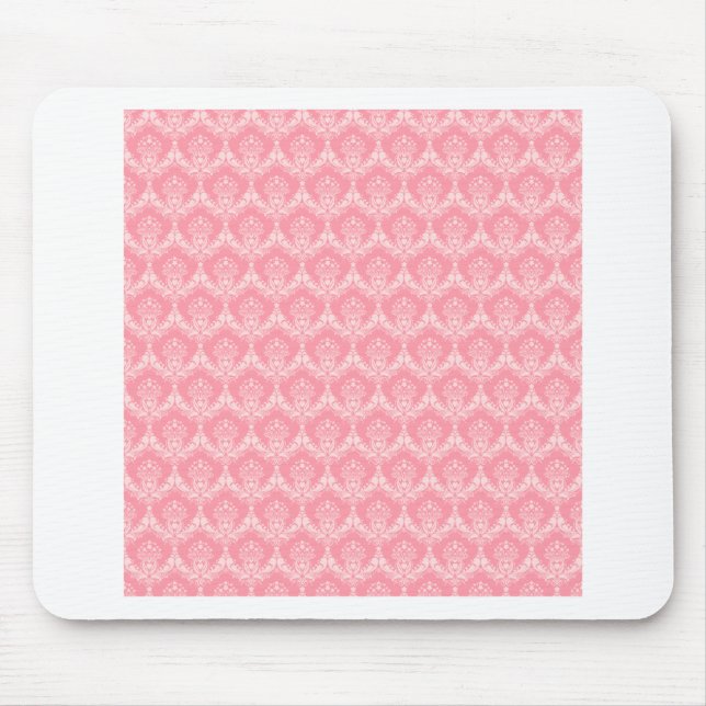 Damask in Pink Mouse Mat (Front)