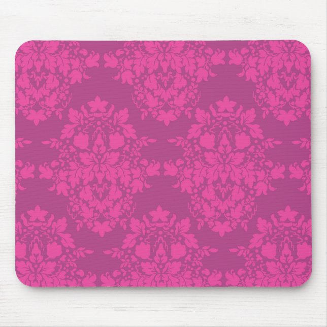 damask in pinks mouse pad (Front)