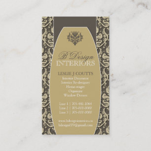 Damask Interior Decorator Business Cards