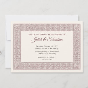 Damask Jacquard Engagement Party Invitation