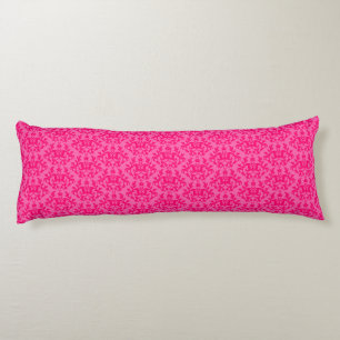Damask Kangaroo Paws and heart pink long pillow
