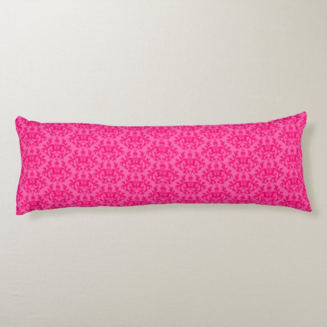 Damask Kangaroo Paws and heart pink long pillow (Back)